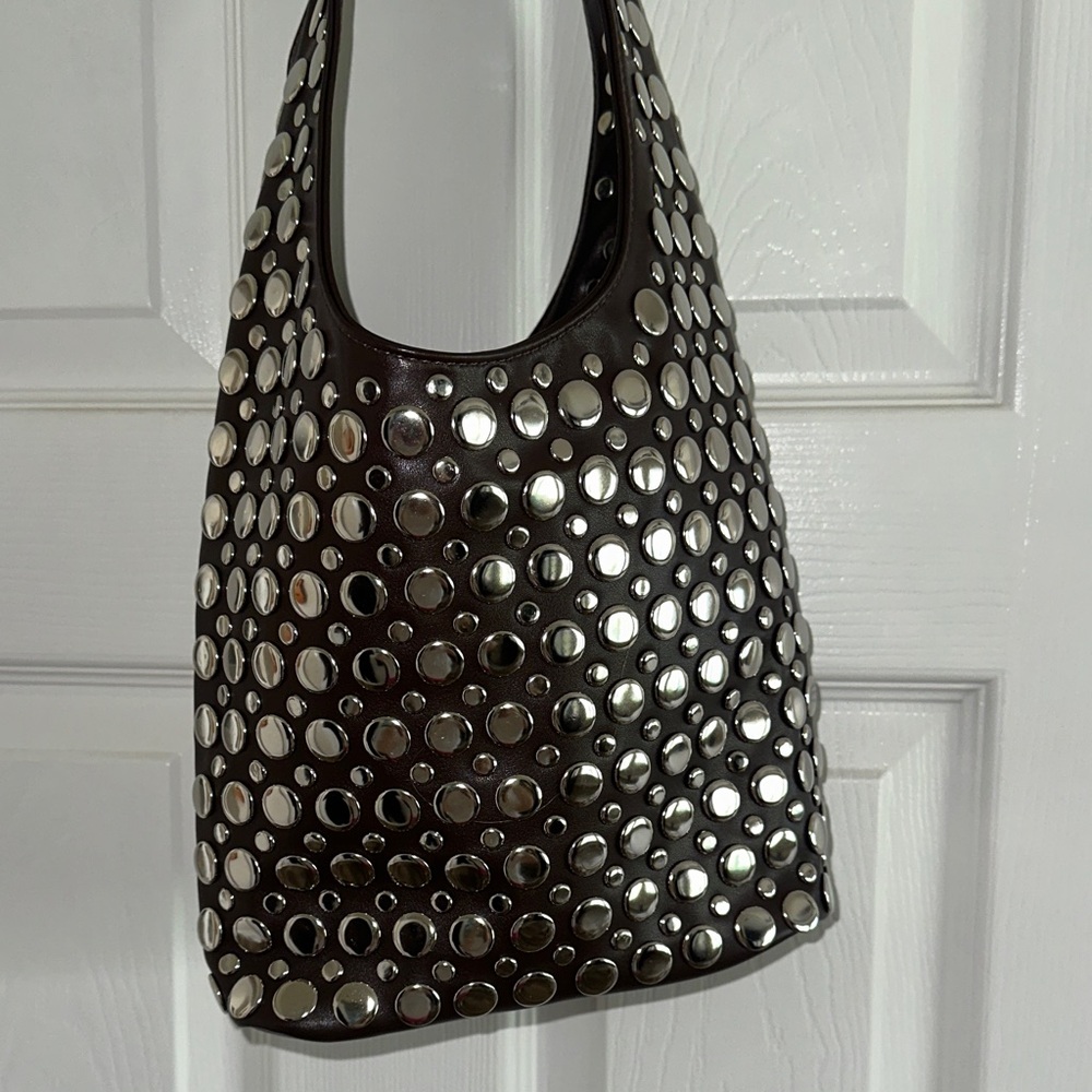 Urban Outfitters dark brown, studded shoulder bag NWOT. Adorable for spring. - Picture 2 of 5